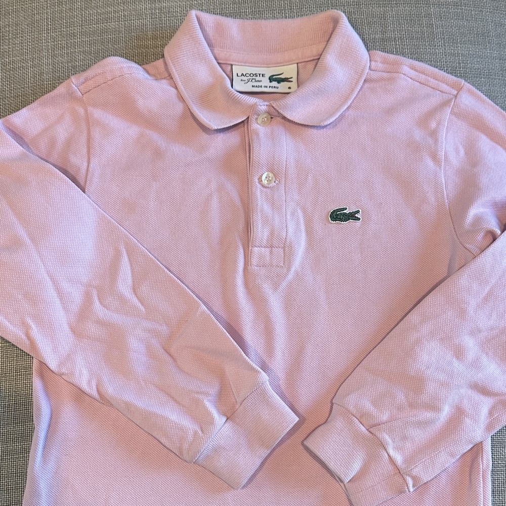 Lacoste Kids Light Pink Polo Shirt